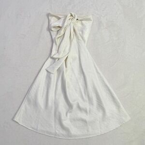 Strapless cream silk dress